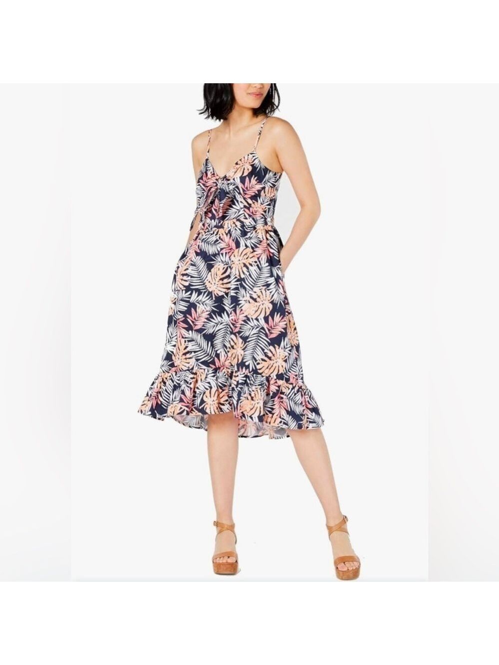 NWOT Maison Jules Banana Leaf Print Dress - 
Size 8